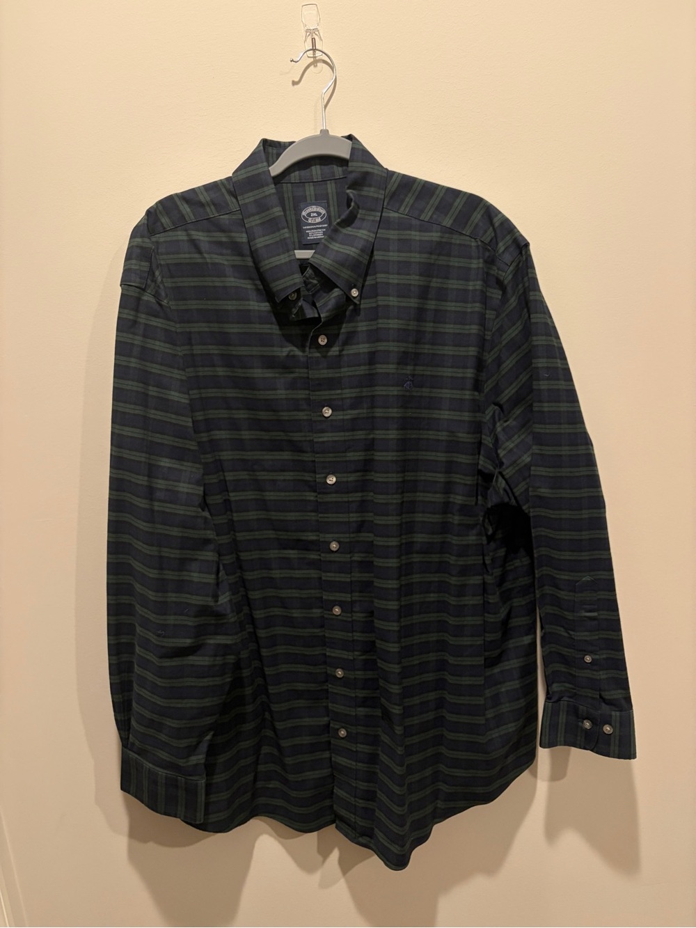 Brooks Brothers Navy & Green Tartan Button-Down Shirt